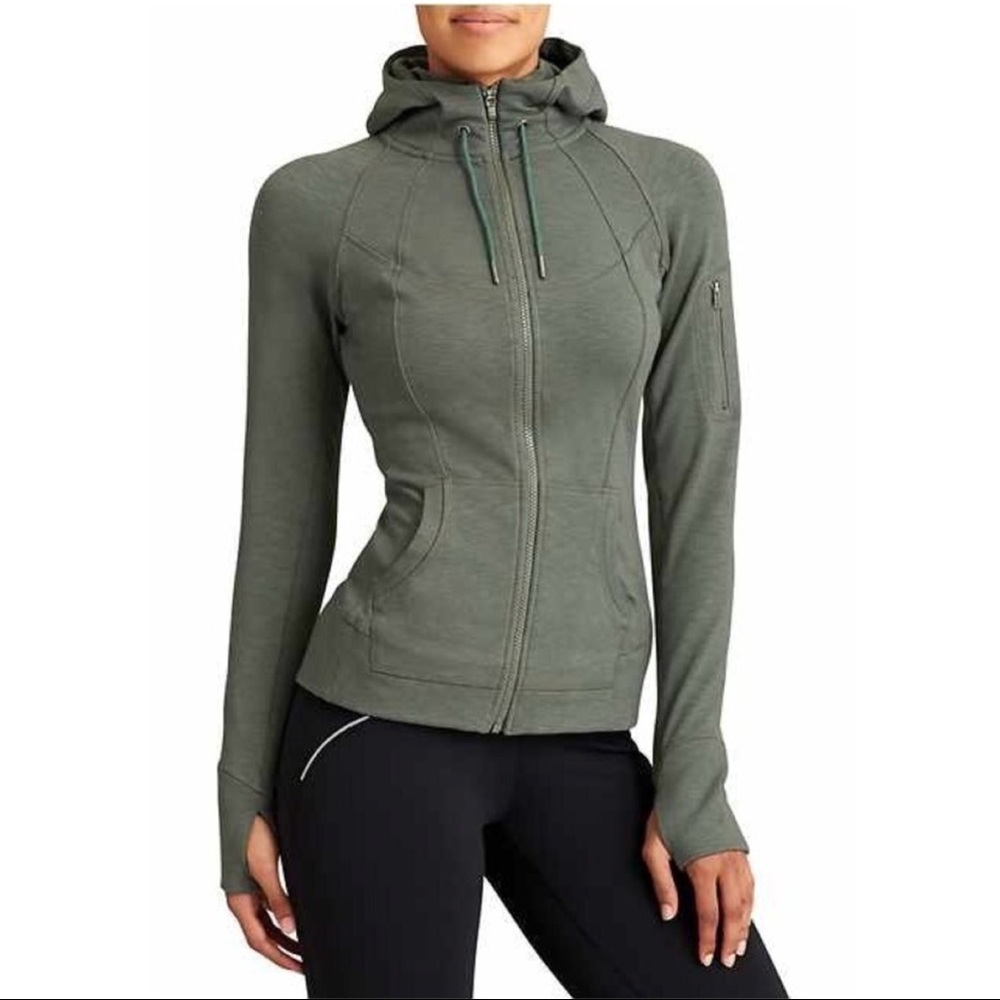 HP🎉 Athleta Slub Strength Hoodie in Lime Green - Picture 1 of 5